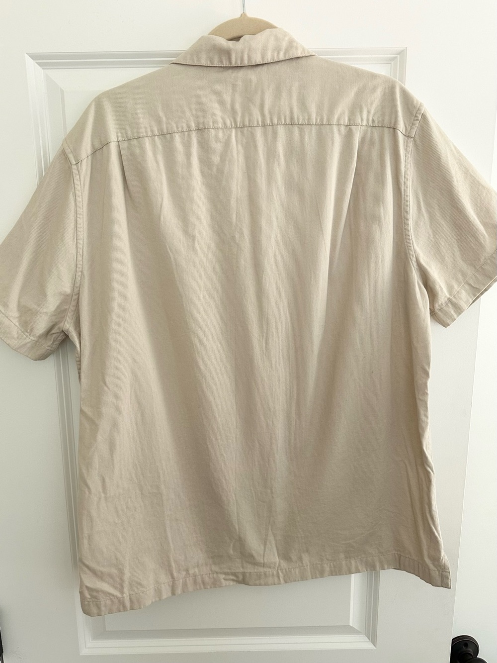 J. Crew Fall Textured Corduroy Short Sleeve Button Down Camp Shirt - Stone/Beige - Picture 12 of 17